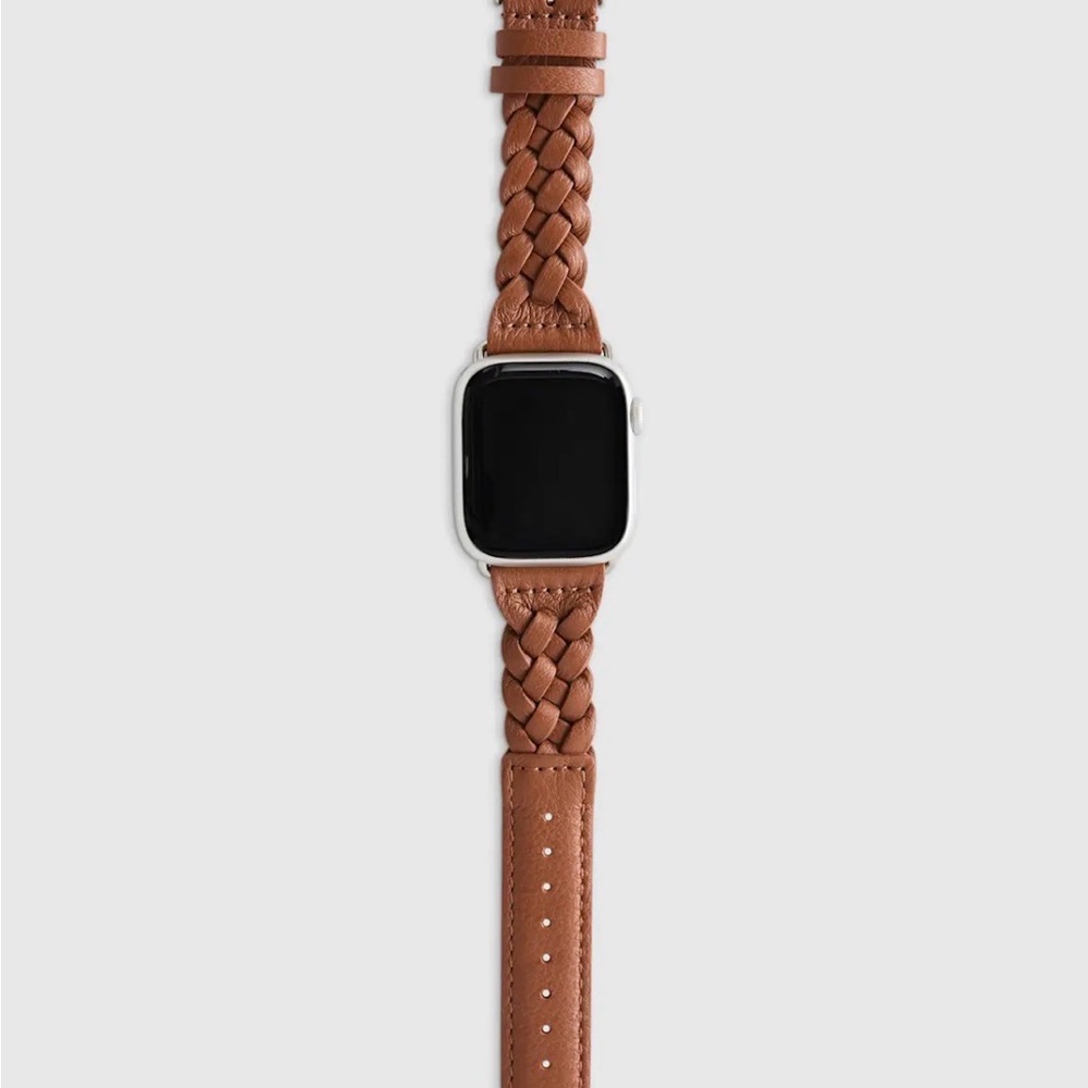 NWT Quince Braided Leather Apple Watch Band 44mm-49mm Dark 🟤 Brown (Sold Out!)